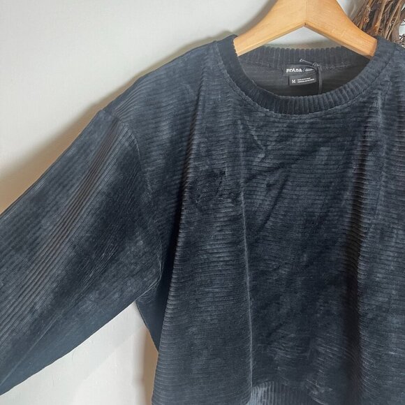 prAna Womens Escambia Pull Over Knit Top Sweater MEDIUM in Black Velour - Picture 3 of 10
